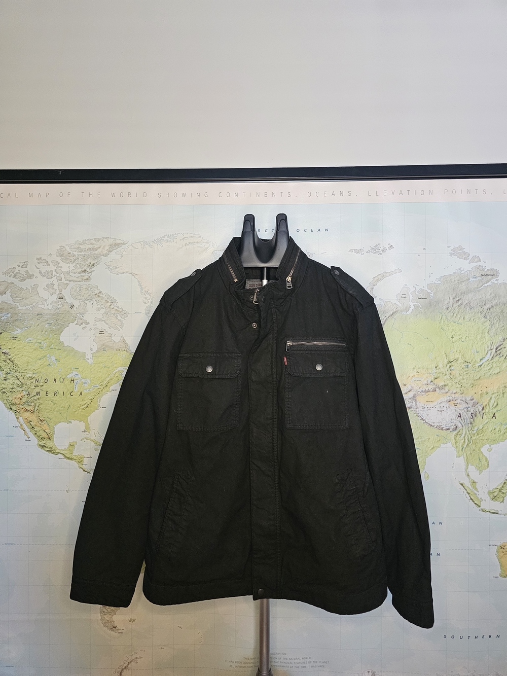 Levi's Black Military Field Jacket with Chest Pockets